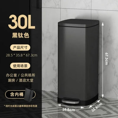 50 liter ultra large capacity stainless steel trash can, pedal style kitchen dedicated high-end household use