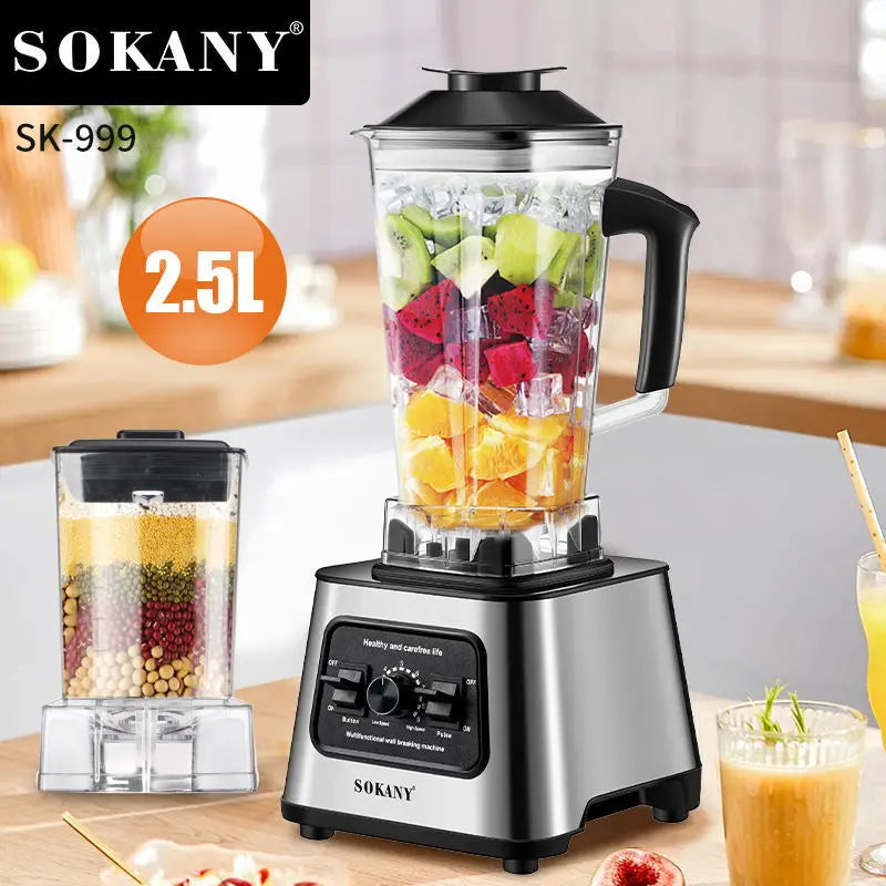 Houselin 6000W Countertop Blenders for Shakes and Smoothies, Protein Drinks Baby Food Nuts Spices, Grinder for Beans, 2 in 1