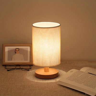 Linen Table Lamp USB Powered Modern Nordic Table Lamp Night Light Touch Control Bedside Lamp For Bedroom Living Room Decoration