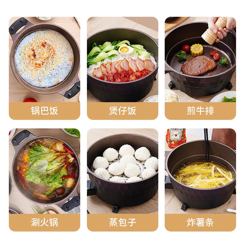 Multifunctional electric hot  heating pot wok electric cooking