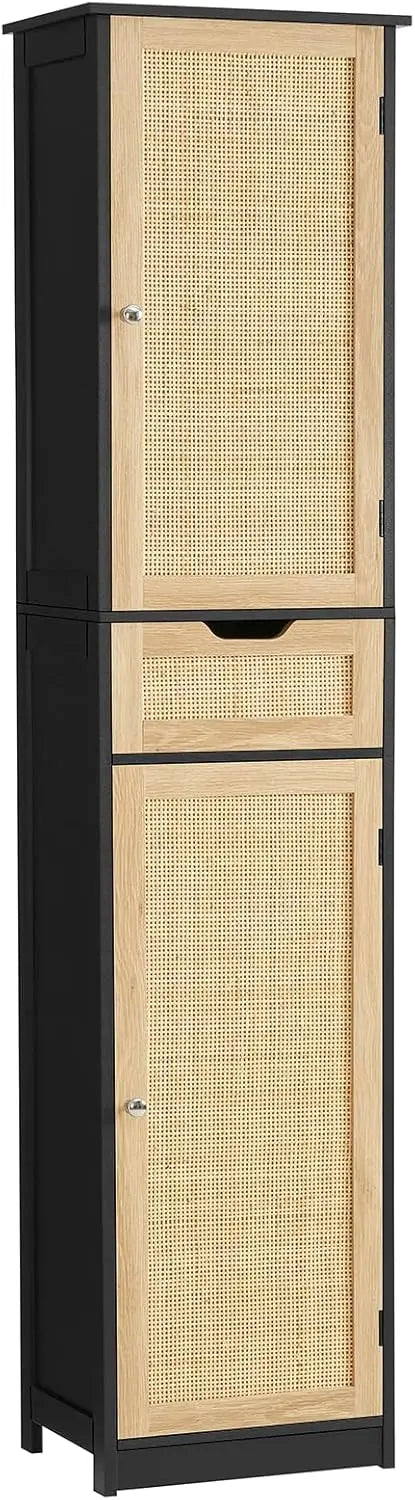 Iwell 67" Tall Storage Cabinet, Narrow Storage Cabinet with Drawer & Adjustable Shelves, Bathroom Cabinet, Floor Cabinet