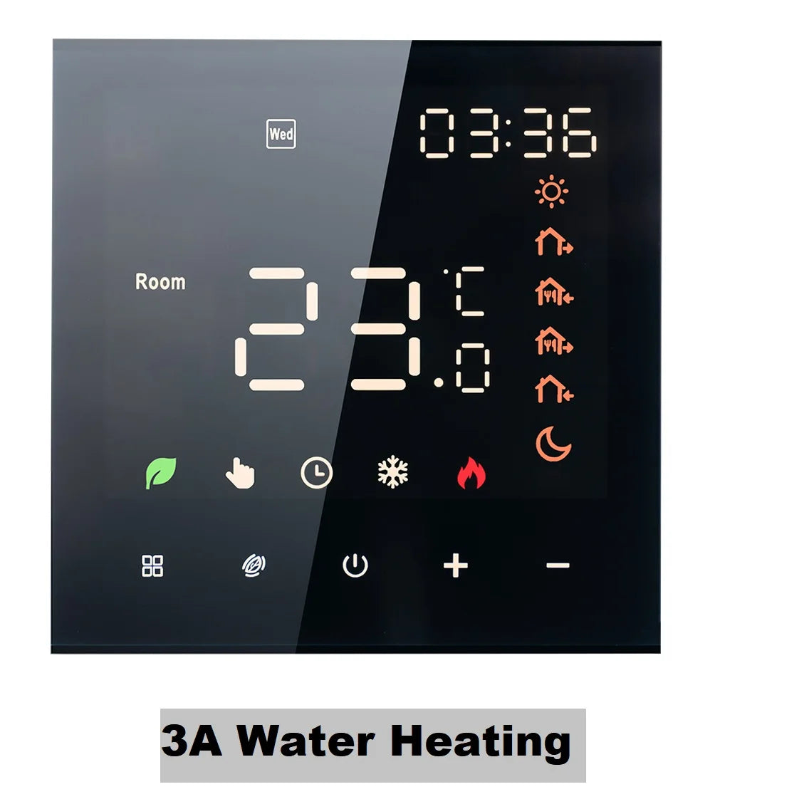 Smart Thermostat 16A/3A Digital Programmable LCD Display Touchscreen Underfloor Water Electric Heating Temperature Controller