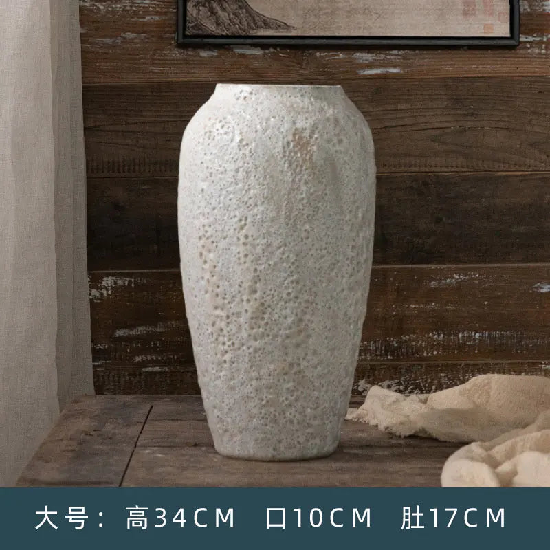 Retro Literary Creative Old Hydroponic Ceramic Vase, High-end Home Decoration, Flower Arrangement, Porch Living Room Decoration