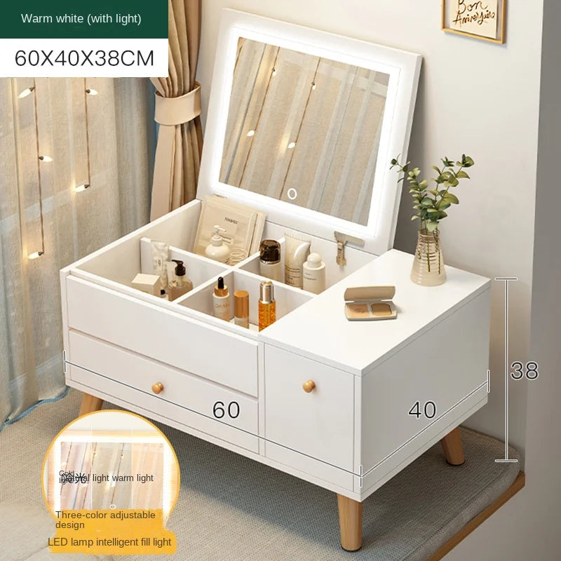 Window Dressing Table Storage Cabinet All-in-one Bedroom Small Household Makeup Table Modern Simple Net Red Wind Home Camping