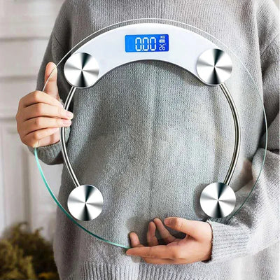 Round Transparent Digital Scale Body Weight Scale Floor Electronic Scales LCD Scales Body Weighing Scale for Bathroom