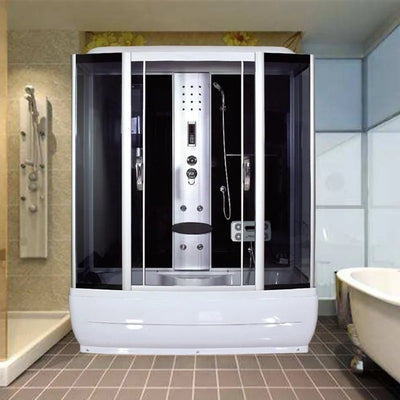 Shower Room with Steam, Overall Rectangular Tempered Glass Partition Household Sliding Door Toilet Bath Room