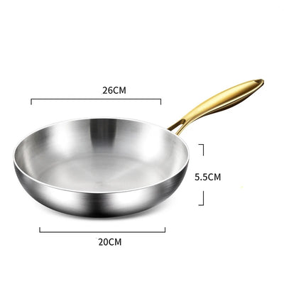 316 Stainless Steel Frying Pan Wok Pan Nonstick Cooking Fried Steak Gas Stove Pot Induction General Saucepan Kitchen Cookware