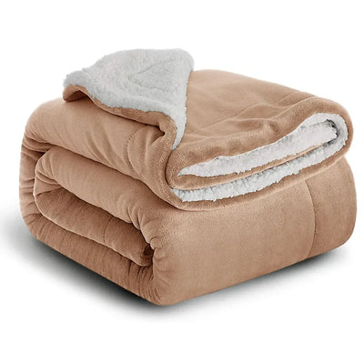 Large Sherpa Fleece Blanket Double Thick Soft Warm Bed Sofa Throw Blanket Double King Size Winter Warm Blankets