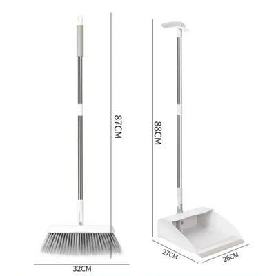 2PCS/Set Brooms Folding Dustpan Cleaning Tools Squeeze Courtyard Toliet Floor Wiper Garbage Collector Soft Hair Dust Sweeper