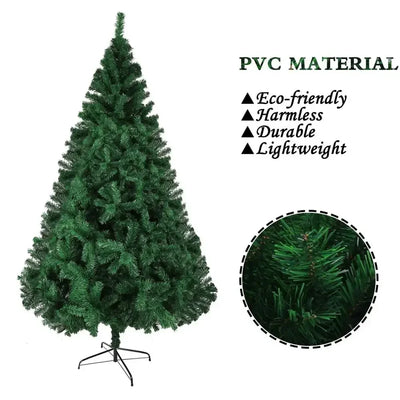 7ft/210cm Artificial Christmas Pine Tree Xmas Shopping Mall Indoor Big Christmas Tree Decoration Full Tree with Solid Metal Legs