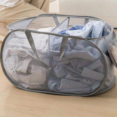 Laundry Baskets 1/2/3 Compartments Collapsible Mesh Laundry Baskets Portable Dirty Clothes Storage Basket For Home Pantry