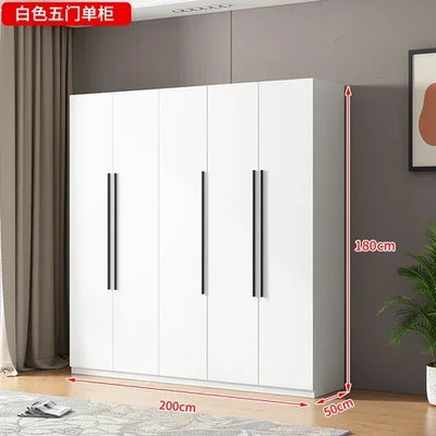 Wooden Wardrobe, Dustproof Cabinet, Cabinet with Clothes Drying Pole, Multiple Sizes Can Be Selected, Home Bedroom Wardrobe