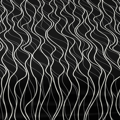 1 piece of black background white wave pattern matte bedsheet, bedroom printed bedspread, bedding (excluding pillowcases)