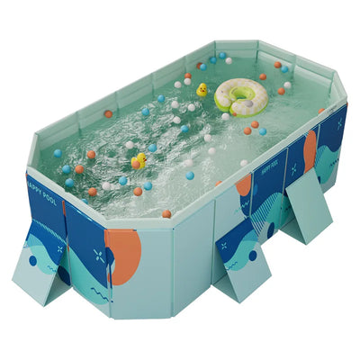 Foldable Non-Inflatable Kids' and Adults' Outdoor Swimming Pool - Hard Plastic Shell, Kid Pool for Backyard Dog Pools