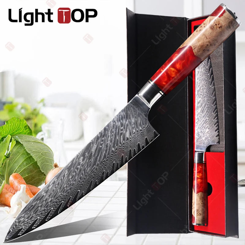 Universal Chef's Knife Damascus Steel Japanese Cooking Cutting Knife Multi-purpose Kitchen Knives Meat Cleaver Vegetables Cutter