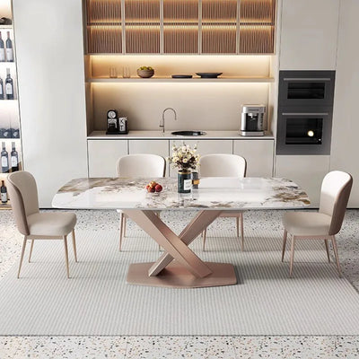 Rock-board Dining Table Hotel Modern Delicate Simple Luxurious Dining Table for Living Room Mueble Para Cocina Dining Room