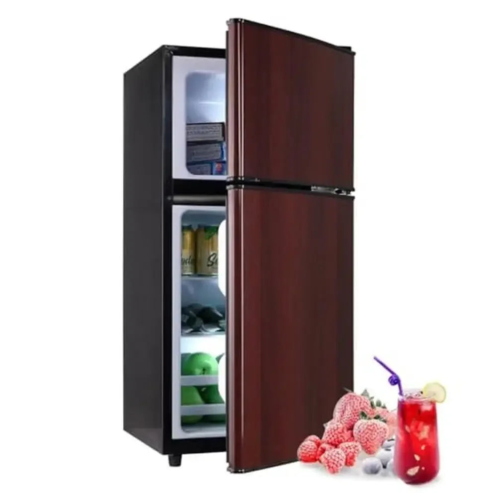 3.5 Cu. Ft. Mini Refrigerator Freezer 7-Level Temperature Adjustment Whisper Quiet LED Lights Adjustable Shelves Reversible Door