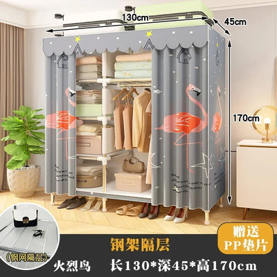 Simple Steel Frame Wardrobe  Easy Assembly, NonWoven Fabric Closet, Durable Storage Solution, Bedroom Organization