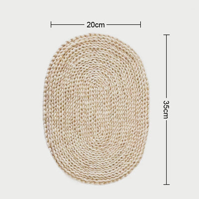 1Pcs round Natural Corn Wool Woven Placemat Heat-Resistant Thickened Insulation Casserole Tea Mat Kitchen Supplies