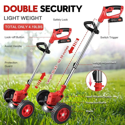 Electric Lawn Mower Orchard Grass Trimmer Lithium Battery High Power