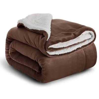 Large Sherpa Fleece Blanket Double Thick Soft Warm Bed Sofa Throw Blanket Double King Size Winter Warm Blankets