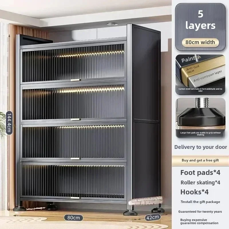 Storage Racks Multi-layer Storage Cabinets, Thickened Carbon Steel, Stainless Steel Feet, Suitable for Kitchen Living Room