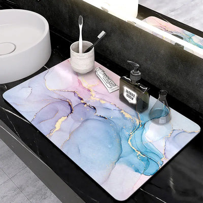 Diotomite Bathroom Mat Drain Pad Tableware Draining Pads Quick Dry Rug Kitchen Dinnerware Placemat Dish Drying Mat