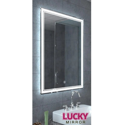 Vertical Wall Mounted Lighted Mirror Touch Screen Anti-Fog Bathroom Illuminated LED Mirror