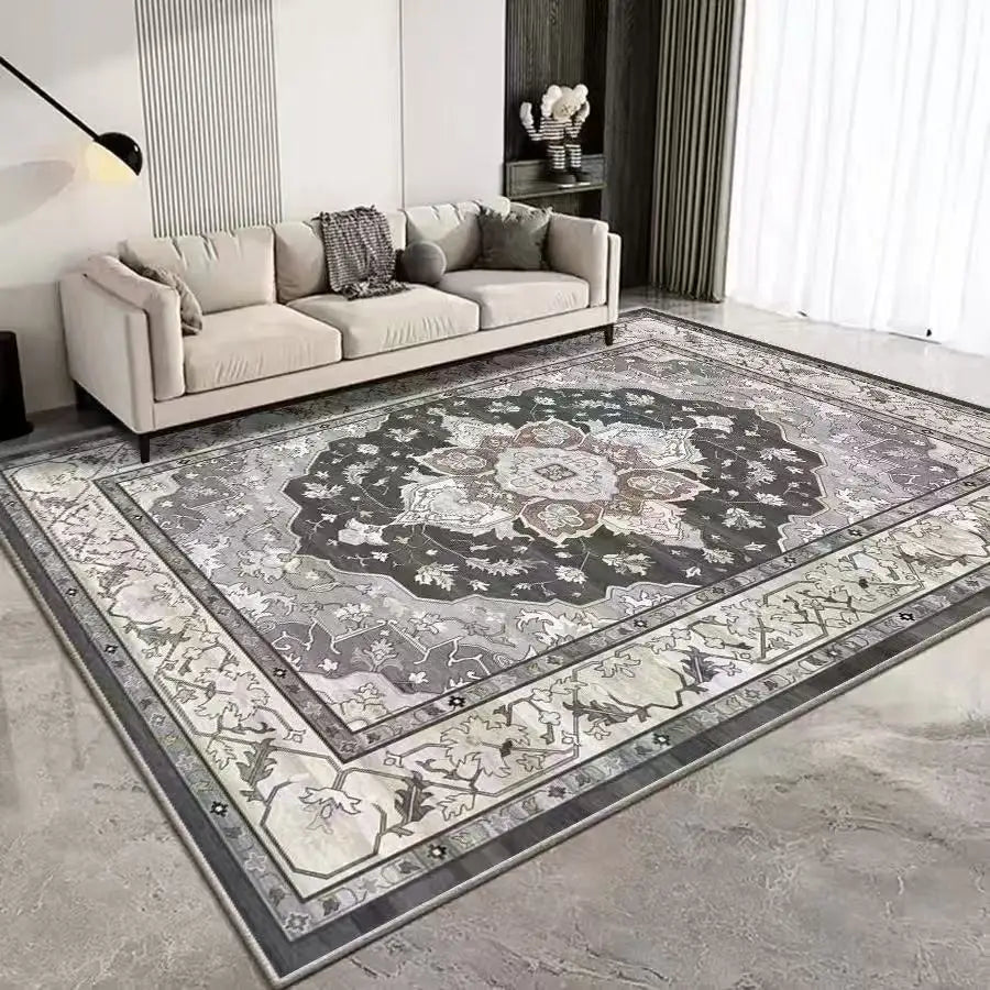 VIKAMA Simple Chinese Classical Folk Wind Crystal Velvet Carpet Living Room Coffee Table Household Non-Slip Carpet