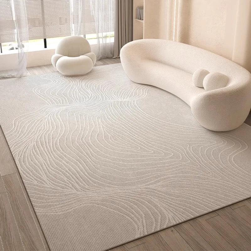 VIKAMA Cream style carpet living room light luxury high sense sofa floor mat French thickened bedroom bed rug non-slip carpet