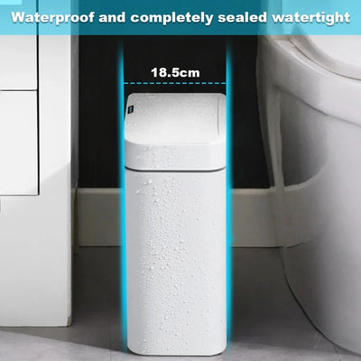 Smart Sensor Trash Can 18L Automatic Household Electronic Trash Can Kitchen Trash Bin Toilet Waterproof Narrow Seam Sensor Bin