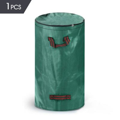 60L/120L/272L/300L/500L PP Woven Fabric Bag for Garden Leaf Weed Debris Collection Recycle Bin Reusable Yard Trash Can with Lid