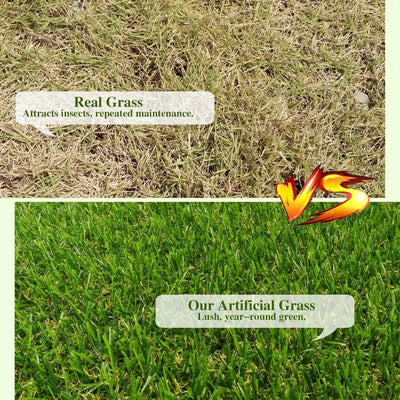 Artificial Grass 12 Ft X 25 Ft, 0.8 Inch Fake Grass Mat, 4 Tones Synthetic Turf Rug, Indoor Outdoor Turf Grass,artificial Grass