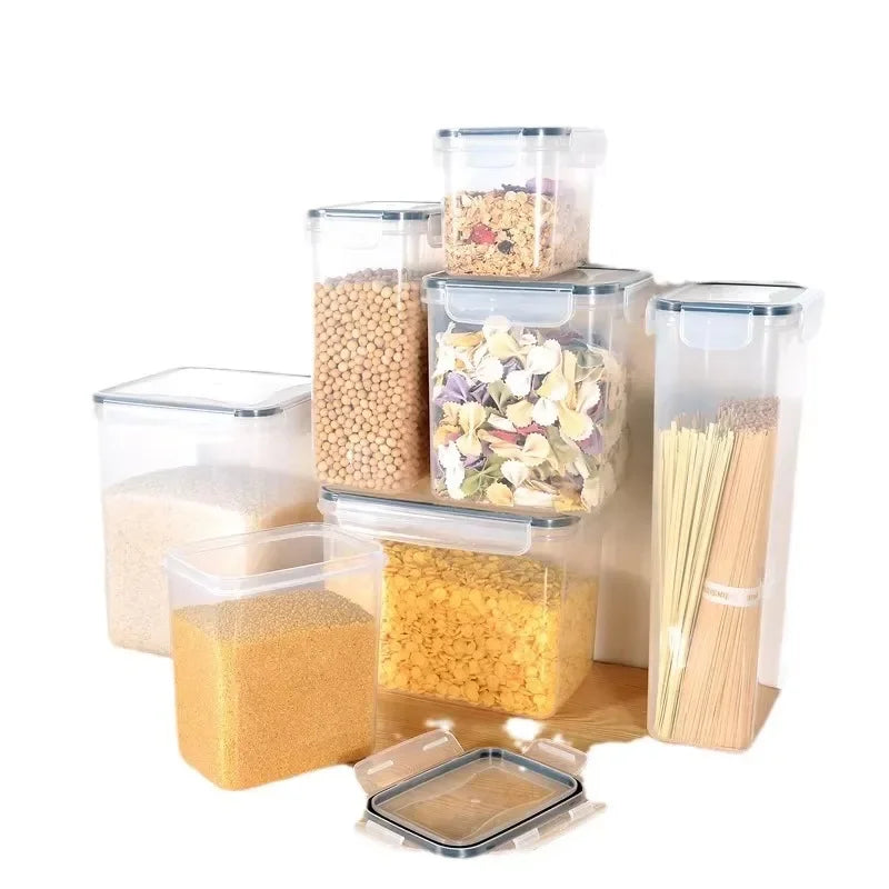 16 24 36 Pcs Set Bpa-Free Airtight Plastic Stackable Kitchen Organizer Cereal 42pack Dry Food Storage BIn Box Container