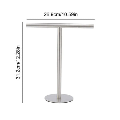 Stainless Steel Hand Towel Holder with Heavy Base T-Shape Towel Bar Rack Countertop Towel Hanger Rack Display Stand for Bathroom