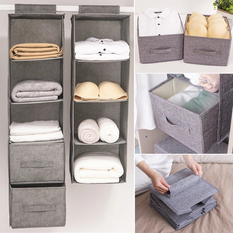 New creative household clothes hanging drawer box underwear finishing storage Collapsible Storage Shelves Closet Organizer