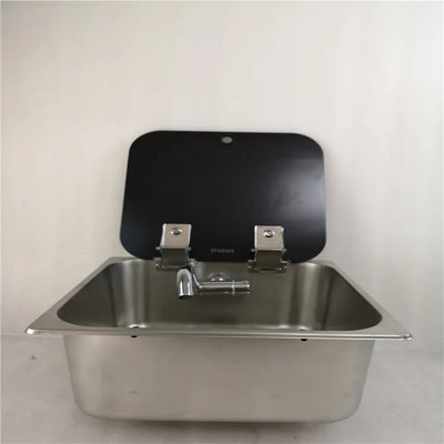 Stainless Steel Sink with Tempered Glass Lid 350*320*150mm GR-23150B Boat Caravan RV