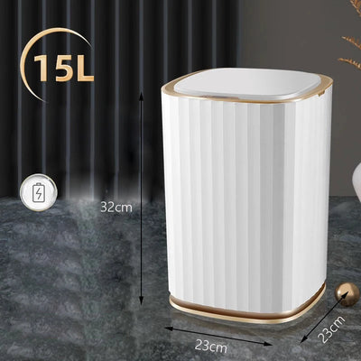 7L Smart Sensor Trash Can For Kitchen Garbage Tin For Bathroom Light Luxury Family Living Room Cracks Trash Bin Cubo Basura