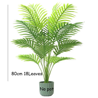 150cm Large Artificial Palm Tree Fake Tropical Plants Plastic Monstera Leaves Green Palm Tree For Home Garden Shop Party Decor