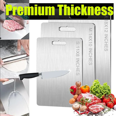 Board Kitchen Titanium Cutting Boards For Stainless  304 Steel Thickened Double-Sided Fruit Meat Chopping Food Grade Portable