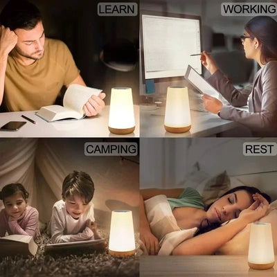 LED Night Light 13Color RGB Changing Table Lamp Remote Control Touch Dimmable Lamp Portable Bedside Lamp Rechargeable Night Lamp