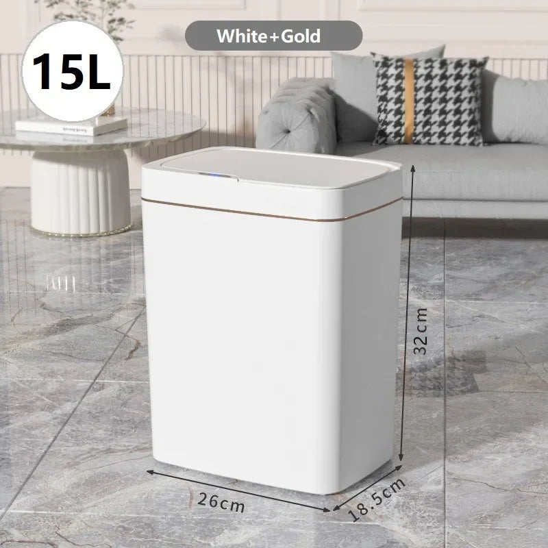 15/18L Bathroom Smart Sensor Trash Can Garbage Bucket for Kitchen Toilet Waterproof Narrow Seam Automatic Trash Bin Wastebasket