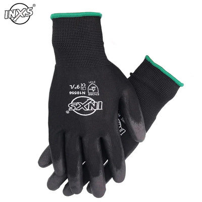 10 Pairs PU Nitrile Safety Coating Nylon Cotton Work Gloves Palm Coated Gloves Mechanic Working Gloves CE EN388