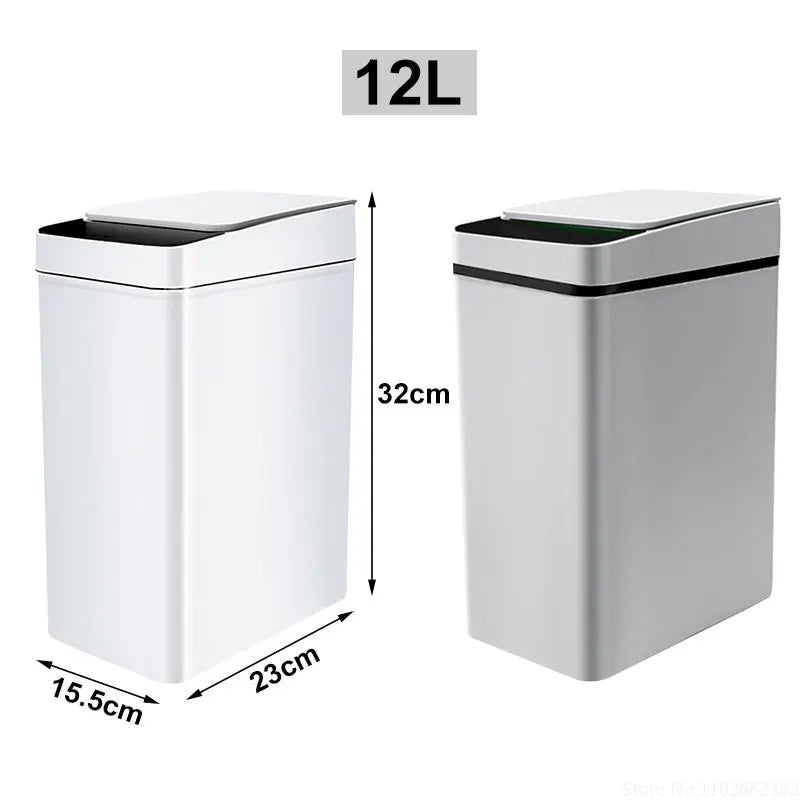 Automatic Intelligent Garbage Bin Smart Trash Can Smart Storage Bucket for Bathroom Waterproof Toilet 12L Trash Can Waste Bin