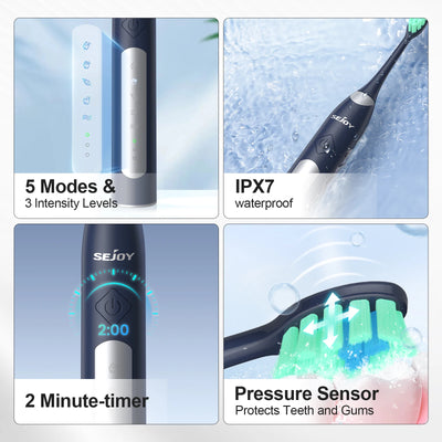 SEJOY Sonic Electric Toothbrush  JS10  Oral Cleaning Personal Care Appliances 5 Modes Smart Rechargeable Automatic Toothbrush