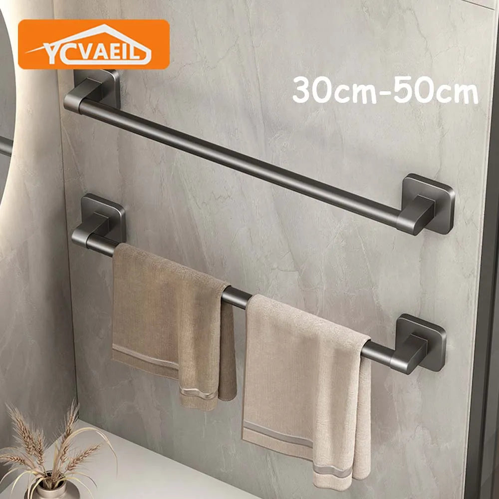 Self-adhesive Home Bathroom Towel Rack Holder Without Drilling Wall Mounted Towel Shelf Kitchen Bathroom Accessories Towel Hange