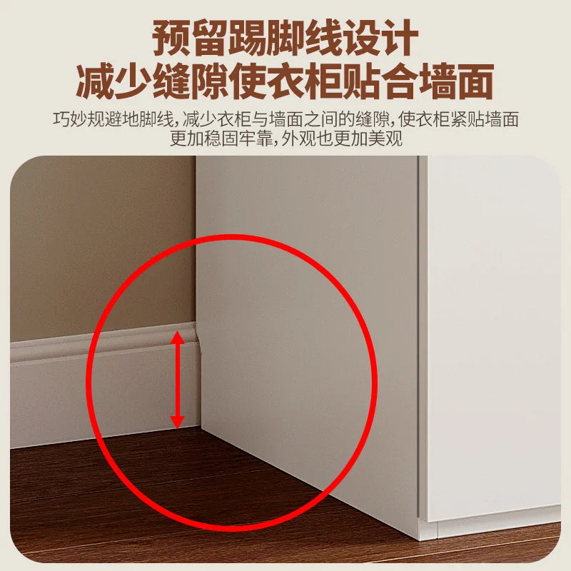 Wardrobe flat door split adult cabinet modern simple household rental room granule board combination bevel wardrobe