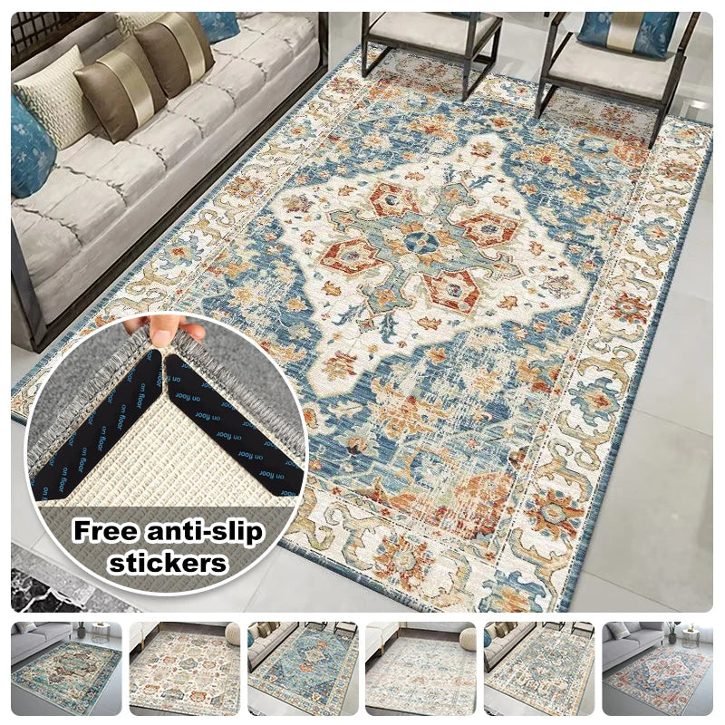 New Soft Carpet Crystal Velvet Floor Rug Bohemian Style Non-slip Mat Washable Room Blanket For Living Room Home And Decoration