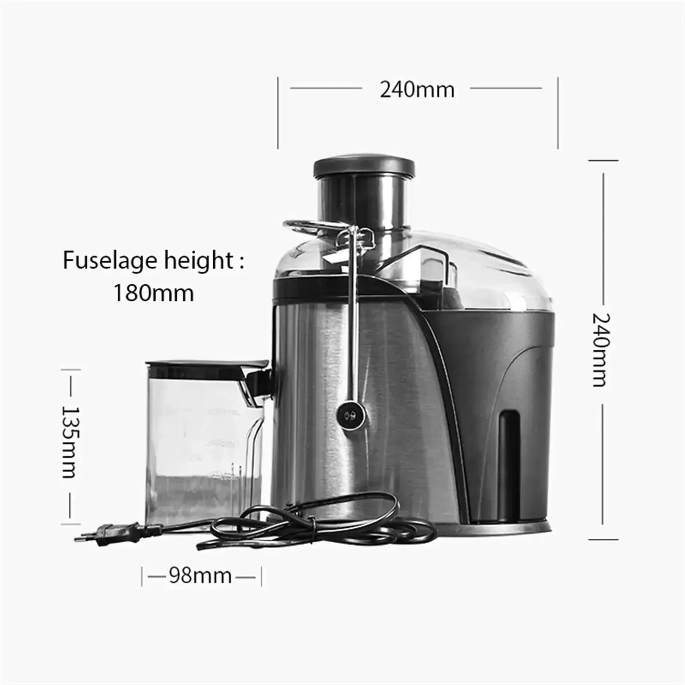 Stainless Steel Fruit Vegetable Centrifugal Juice Extractor Automatic Pulp Ejection Big Mouth Fruits Vegetable Juice Extractor