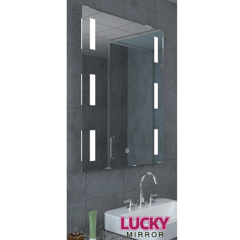 Vertical Wall Mounted Lighted Mirror Touch Screen Anti-Fog Bathroom Illuminated LED Mirror